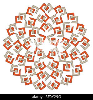 Intertwining knot mandala ornament feature colorful vector pattern. This geometric circle highlights abstract modern covers. Stock Vector