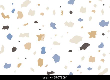 Terrazzo pattern marble texture with stone fragments. Ceramic, cement, marble, mosaic floor texture. Italian mosaic surface design. Venetian marble background. Vector illustration Stock Vector