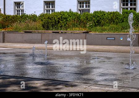 Baden-Wuerttemberg : Modern Fountain Display in the Historic Town Stock Photo