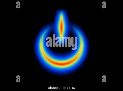 Abstract shape glowing in neon light, with heatmap color palette Stock Vector