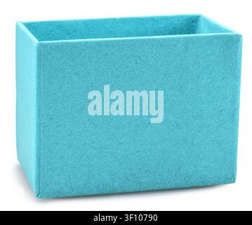 Open empty blue cardboard gift box isolated on white background. File contains clipping path. Stock Photo