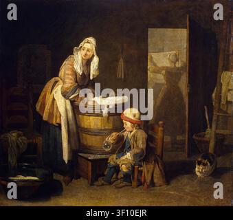 The Laundress, 1730. Stock Photo
