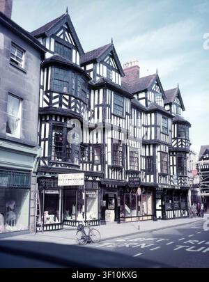 Ireland's Mansion, Shrewsbury, Shropshire, c1955. Timber-framed buildings, constructed c1575. The town of Shrewsbury became prosperous due to its control of the Welsh wool trade during the 16th and 17th centuries, and many grand edifices date from this period. Stock Photo