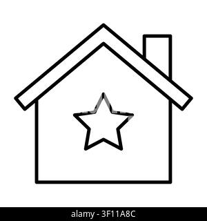 Simple home building features outline vector element. Complements successful real estate artworks. eps 10 Stock Vector