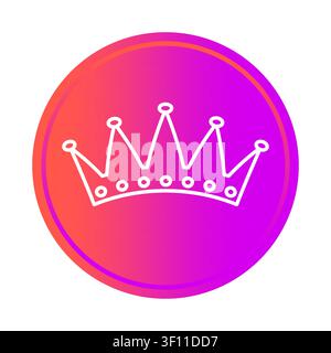 Royal king crown element features outline vector sign. Highlights premium luxury rating artworks. Stock Vector