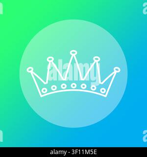 Royal queen crown element features contour vector icon. Visualizes successful power leadership concepts. Stock Vector