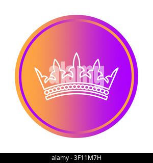 Royal emperor crown element features contour vector sign. Highlights successful power leadership designs. Stock Vector