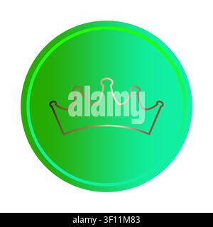 Royal king crown element features outline vector icon. Highlights successful premium leadership concepts. Stock Vector
