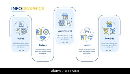 Gamification elements rectangle infographic vector Stock Vector