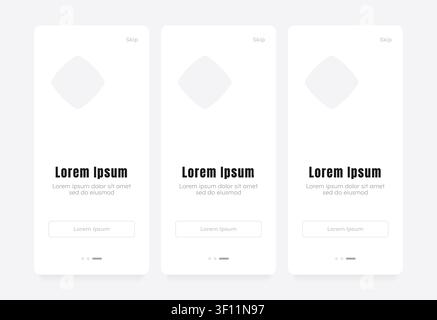 Business information mobile application screen template Stock Vector