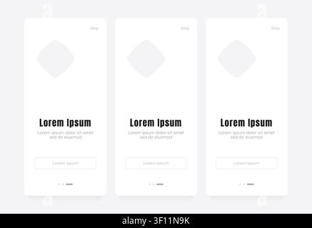 Business information mobile application screen template Stock Vector