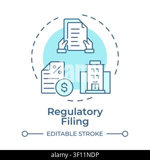Regulatory filing soft blue concept icon Stock Vector