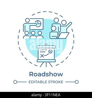 Roadshow soft blue concept icon Stock Vector