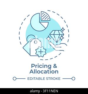 Pricing and allocation soft blue concept icon Stock Vector