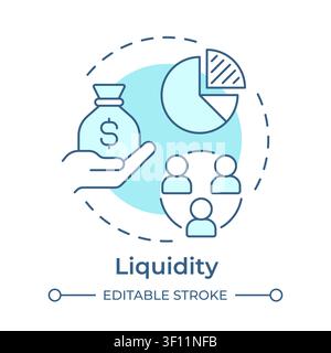 Liquidity soft blue concept icon Stock Vector