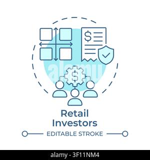 Retail investors soft blue concept icon Stock Vector