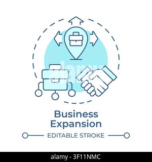 Business expansion soft blue concept icon Stock Vector