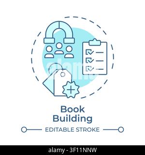 Book building soft blue concept icon Stock Vector