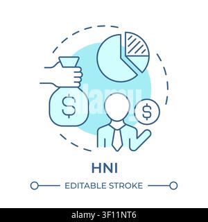 High net worth individuals soft blue concept icon Stock Vector