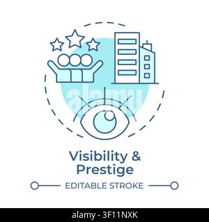 Visibility and prestige soft blue concept icon Stock Vector