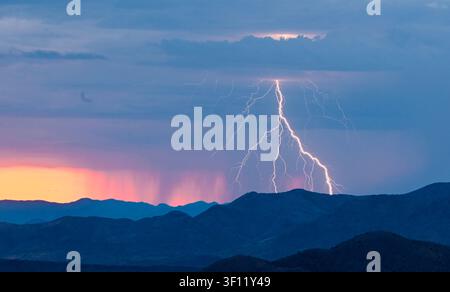Lightning Storms in the Tonto National Forest Arizona Stock Photo
