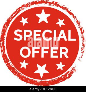 Special Offer Sale Badge Red Promotional Label Discount Sticker for Retail Marketing and Ecommerce, editable eps file Stock Vector