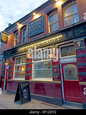 The Lower Angel pub exterior on Buttermarket Street in Warrington, Cheshire, England, UK. Stock Photo