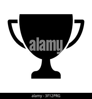 Minimalist trophy cup silhouette icon isolated on white background.  Stock Vector