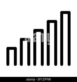 Signal strength bar icon. Minimalist network connection indicator, progress chart and data graphic element.  Stock Vector