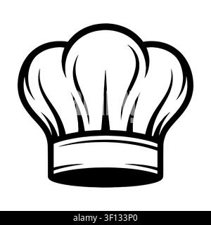 Stylized chef hat line art logo for restaurant or bakery.  Stock Vector