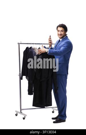 Young handsome businessman in clothing concept Stock Photo