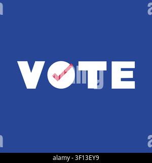 Vote Typography with Check Mark Icon Vector Illustration Stock Vector