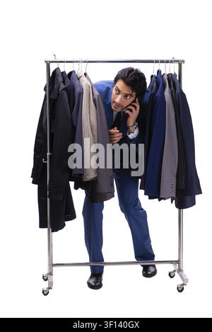 Young handsome businessman in clothing concept Stock Photo