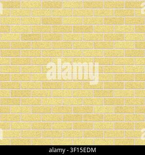Dijon yellow clay brick wall seamless texture, computer generated background Stock Photo