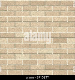 Calais cream clay brick wall seamless texture, computer generated background Stock Photo