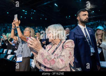 Birmingham, UK – 6 September 2025: Archive photograph of British politician, author and broadcaster Ann Widdecombe attending the Reform UK Party Conference in Birmingham. Widdecombe, a former Conservative minister, Brexit Party MEP and Reform UK spokesperson, died on 9 July 2026, aged 78, after being found with serious injuries at her home in Haytor, Devon. Devon and Cornwall Police launched a murder investigation and, on 10 July 2026, arrested a 26-year-old man from Newton Abbot on suspicion of murder. Police said there is no indication the incident was politically motivated or related to ter Stock Photo