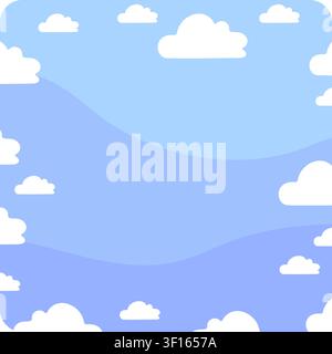 Blue cloudy memo card template. Stock Vector