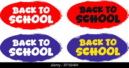 Back to School Sale Label Set Colorful Education Promotion Badge for Classroom Marketing Design Pack Stock Vector