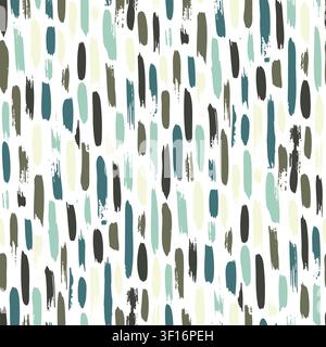Vertical brushstrokes in muted greens and browns, organic and understated for earthy design projects, seamless vector pattern, abstract background. Stock Vector