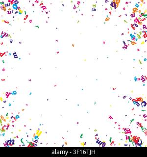 Falling letters of English language. Colorful childish flying characters of Latin alphabet. Foreign languages study concept. Back to school banner on white background. Stock Vector