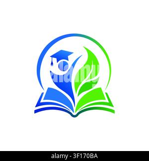 Student Growth and Book Holistic Education Logo Stock Vector