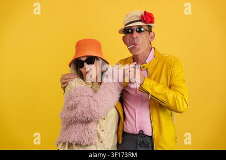 Senior couple enjoying vibrant, active, and positive longevity Stock Photo