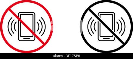 No Mobile Phone Usage Prohibition Sign Icon Set. Forbidden Mobile Device Warning And Restriction Symbol Collection. Stop And Ban Notice. Isolated Stock Vector