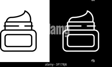 Cosmetic Cream Jar Line Icon Set. Skincare Product, Moisturizer, And Beauty Treatment Outline Symbol Collection. Personal Care And Hygiene. Editable Stock Vector