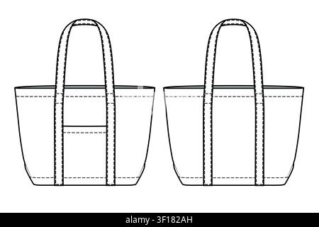 Bucket bags mockup template vector design technical illustration. Stock Vector