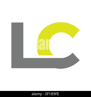Modern Letter LC symbol featuring a clean geometric style. Ideal for branding, business identity, technology, startups, corporate logos, premium brand Stock Vector