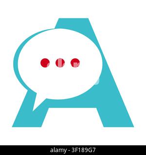 Modern letter A chat symbol vector featuring a clean, minimal, and scalable design. Perfect for messaging apps, branding, communication, technology, s Stock Vector