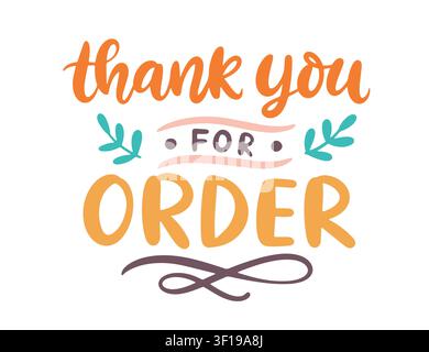 Thank you for order vector lettering customer card Stock Vector
