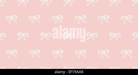 Pink bow minimal vector seamless pattern Stock Vector
