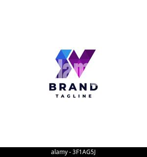 Colorful Mosaic Triangle Initial Letters S and V Logo Design. Simple Initial SV Letter Mosaic Triangle Logo Design. Stock Vector